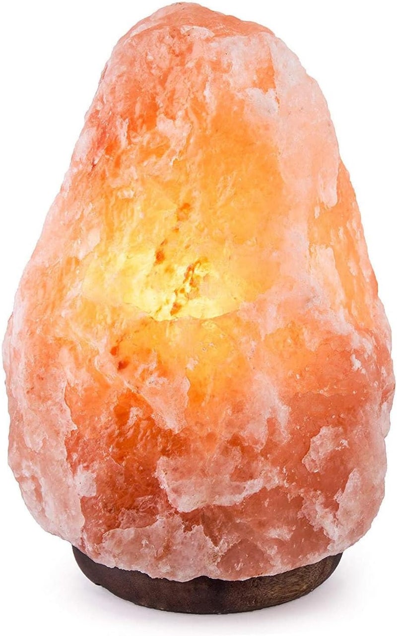 Needs&Gifts Himalayan Salt Lamp with Natural Himalayan Crystal Rock, Hand Crafted Wooden Base from Foothills of The Himalayas, Home Decor, Night Light & Gifts - Image 1